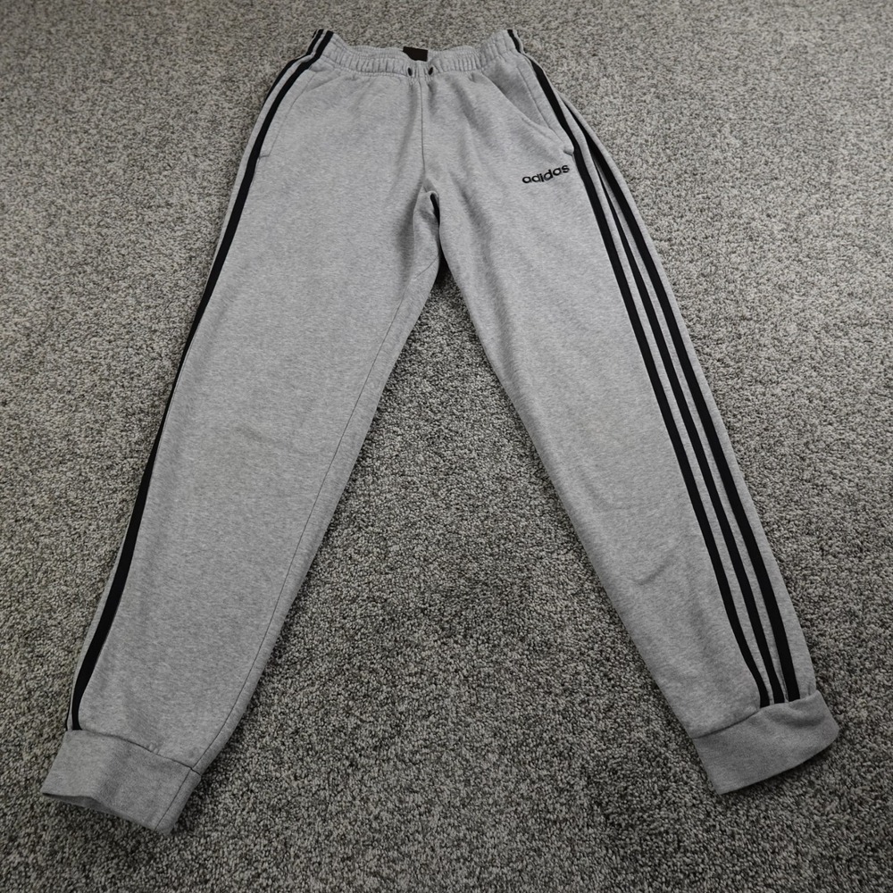 Adidas Pants Mens S‎ Gray Track WarmUp Jogger Sweatpants Workout Gym Tapered